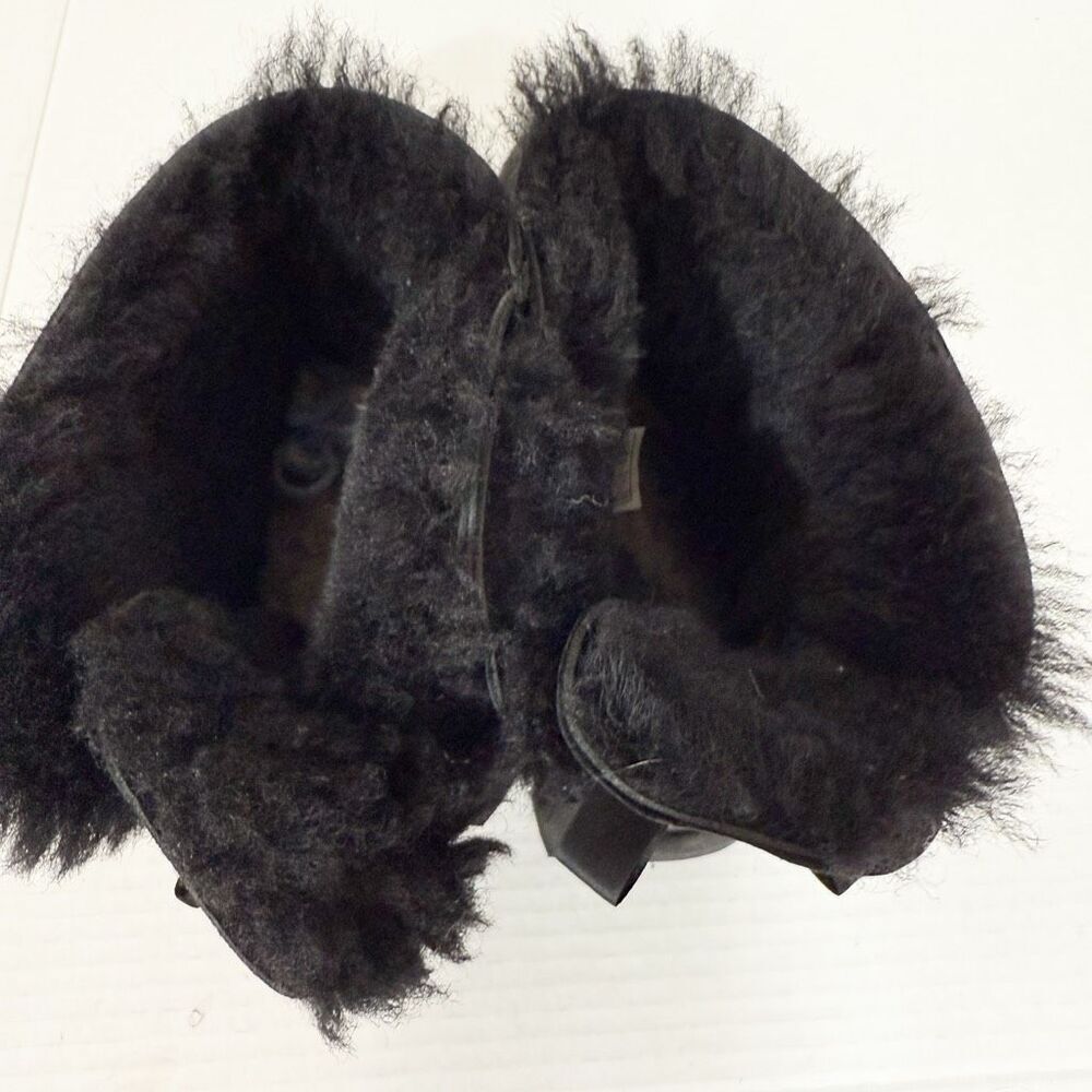 Ugg Women’s Mini Bailey Bow II Shearling Black Suede 1016501 Winter Boot Size‎ 8 - Picture 5 of 7